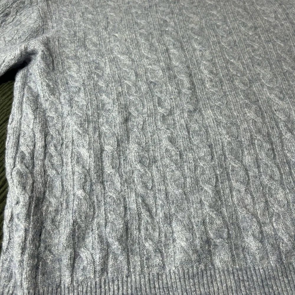 Jack Wills Heather Gray Cable Knit Merino Wool Sweater- Women’s Medium - Picture 11 of 11